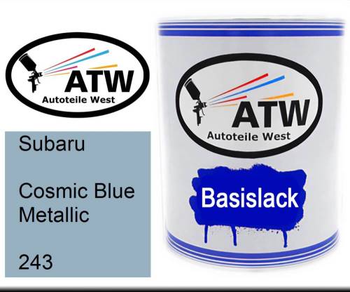 Subaru, Cosmic Blue Metallic, 243: 1L Lackdose, von ATW Autoteile West.